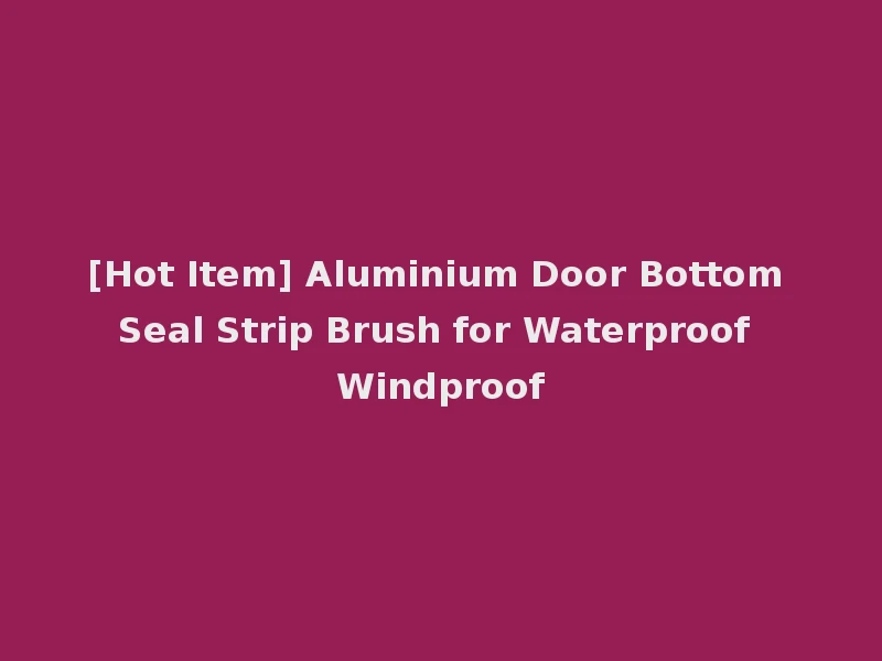 [Hot Item] Aluminium Door Bottom Seal Strip Brush for Waterproof Windproof