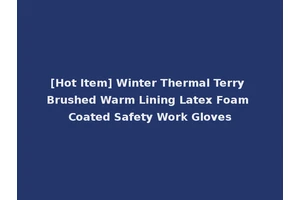 [Hot Item] Winter Thermal Terry Brushed Warm Lining Latex Foam Coated Safety Work Gloves