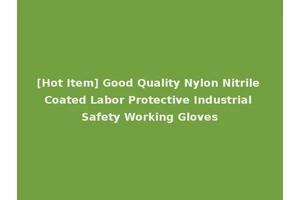 [Hot Item] Good Quality Nylon Nitrile Coated Labor Protective Industrial Safety Working Gloves