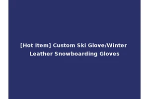 [Hot Item] Custom Ski Glove/Winter Leather Snowboarding Gloves