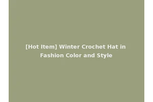 [Hot Item] Winter Crochet Hat in Fashion Color and Style