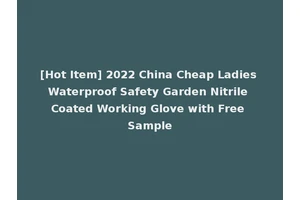 [Hot Item] 2022 China Cheap Ladies Waterproof Safety Garden Nitrile Coated Working Glove with Free Sample