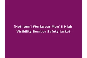 [Hot Item] Workwear Men′ S High Visibility Bomber Safety Jacket