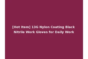 [Hot Item] 13G Nylon Coating Black Nitrile Work Gloves for Daily Work