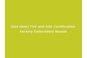 [Hot Item] TUV and SGS Certification Factory Embroidery Beanie
