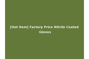 [Hot Item] Factory Price Nitrile Coated Gloves
