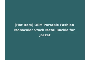 [Hot Item] OEM Portable Fashion Monocolor Stock Metal Buckle for Jacket
