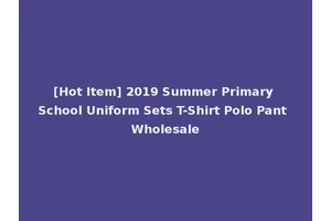 [Hot Item] 2019 Summer Primary School Uniform Sets T-Shirt Polo Pant Wholesale