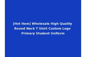 [Hot Item] Wholesale High Quality Round Neck T Shirt Custom Logo Primary Student Uniform