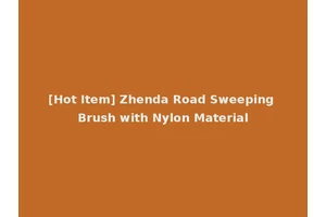 [Hot Item] Zhenda Road Sweeping Brush with Nylon Material