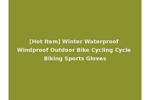 [Hot Item] Winter Waterproof Windproof Outdoor Bike Cycling Cycle Biking Sports Gloves