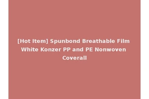 [Hot Item] Spunbond Breathable Film White Konzer PP and PE Nonwoven Coverall