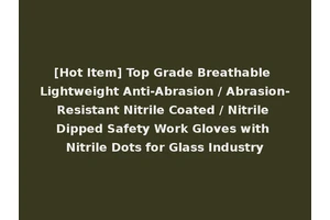 [Hot Item] Top Grade Breathable Lightweight Anti-Abrasion / Abrasion-Resistant Nitrile Coated / Nitrile Dipped Safety Work Gloves with Nitrile Dots for Glass Industry