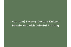 [Hot Item] Factory Custom Knitted Beanie Hat with Colorful Printing