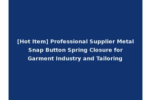 [Hot Item] Professional Supplier Metal Snap Button Spring Closure for Garment Industry and Tailoring