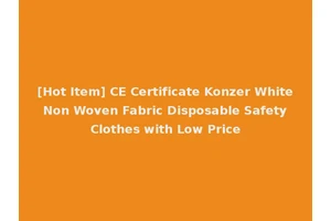 [Hot Item] CE Certificate Konzer White Non Woven Fabric Disposable Safety Clothes with Low Price