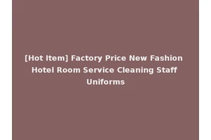 [Hot Item] Factory Price New Fashion Hotel Room Service Cleaning Staff Uniforms