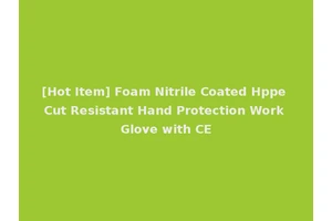 [Hot Item] Foam Nitrile Coated Hppe Cut Resistant Hand Protection Work Glove with CE