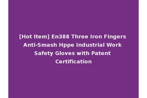 [Hot Item] En388 Three Iron Fingers Anti-Smash Hppe Industrial Work Safety Gloves with Patent Certification
