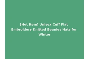 [Hot Item] Unisex Cuff Flat Embroidery Knitted Beanies Hats for Winter