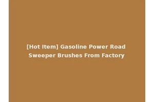 [Hot Item] Gasoline Power Road Sweeper Brushes From Factory