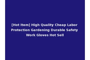 [Hot Item] High Quality Cheap Labor Protection Gardening Durable Safety Work Gloves Hot Sell