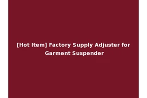 [Hot Item] Factory Supply Adjuster for Garment Suspender
