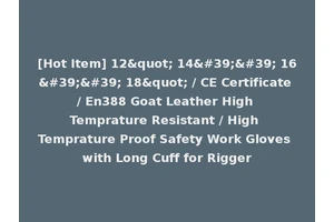 [Hot Item] 12" 14'' 16'' 18" / CE Certificate / En388 Goat Leather High Temprature Resistant / High Temprature Proof Safety Work Gloves with Long Cuff for Rigger