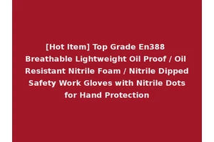 [Hot Item] Top Grade En388 Breathable Lightweight Oil Proof / Oil Resistant Nitrile Foam / Nitrile Dipped Safety Work Gloves with Nitrile Dots for Hand Protection