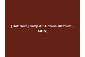 [Hot Item] Sexy Air Hotess Uniform (A015)