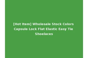 [Hot Item] Wholesale Stock Colors Capsule Lock Flat Elastic Easy Tie Shoelaces
