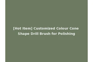 [Hot Item] Customized Colour Cone Shape Drill Brush for Polishing