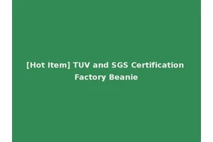 [Hot Item] TUV and SGS Certification Factory Beanie