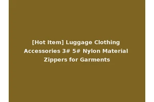 [Hot Item] Luggage Clothing Accessories 3# 5# Nylon Material Zippers for Garments