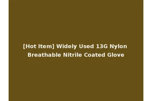 [Hot Item] Widely Used 13G Nylon Breathable Nitrile Coated Glove