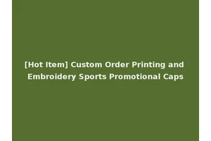 [Hot Item] Custom Order Printing and Embroidery Sports Promotional Caps