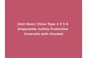 [Hot Item] China Type 3 4 5 6 Disposable Safety Protective Coveralls with Hooded