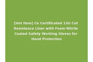 [Hot Item] Ce Certificated 13G Cut Resistance Liner with Foam Nitrile Coated Safety Working Gloves for Hand Protection