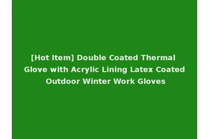 [Hot Item] Double Coated Thermal Glove with Acrylic Lining Latex Coated Outdoor Winter Work Gloves