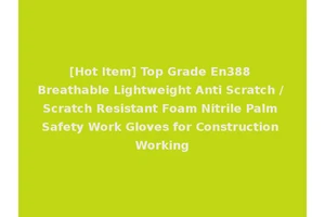 [Hot Item] Top Grade En388 Breathable Lightweight Anti Scratch / Scratch Resistant Foam Nitrile Palm Safety Work Gloves for Construction Working