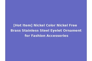 [Hot Item] Nickel Color Nickel Free Brass Stainless Steel Eyelet Ornament for Fashion Accessories