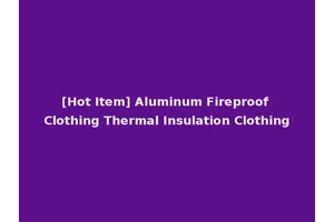 [Hot Item] Aluminum Fireproof Clothing Thermal Insulation Clothing