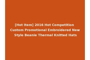 [Hot Item] 2016 Hot Competition Custom Promotional Embroidered New Style Beanie Thermal Knitted Hats