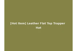 [Hot Item] Leather Flat Top Trapper Hat