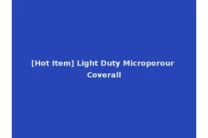 [Hot Item] Light Duty Microporour Coverall