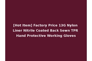 [Hot Item] Factory Price 13G Nylon Liner Nitrile Coated Back Sewn TPR Hand Protective Working Gloves