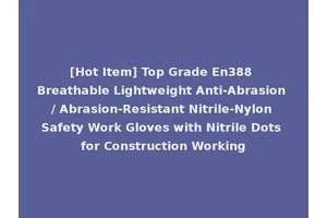 [Hot Item] Top Grade En388 Breathable Lightweight Anti-Abrasion / Abrasion-Resistant Nitrile-Nylon Safety Work Gloves with Nitrile Dots for Construction Working