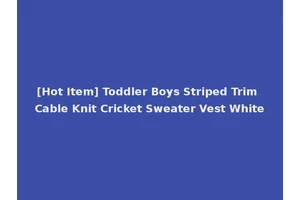 [Hot Item] Toddler Boys Striped Trim Cable Knit Cricket Sweater Vest White