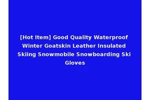 [Hot Item] Good Quality Waterproof Winter Goatskin Leather Insulated Skiing Snowmobile Snowboarding Ski Gloves