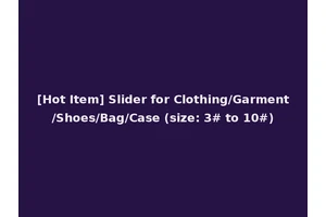 [Hot Item] Slider for Clothing/Garment/Shoes/Bag/Case (size: 3# to 10#)